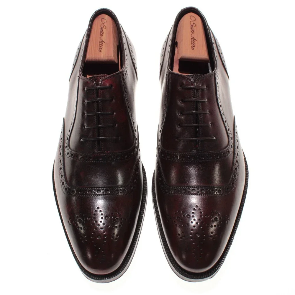 Di Bianco NWD Lace Up Oxford Dress Shoes Size 8 US in Cherry Red Leather